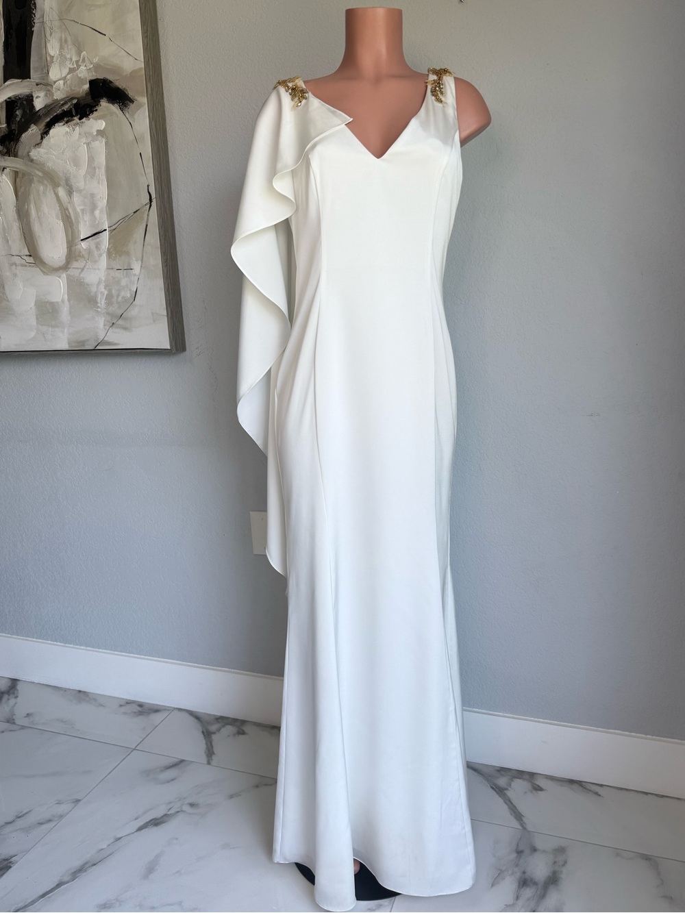 Marchesa Notte Ivory Formal Gown Beaded Size 10